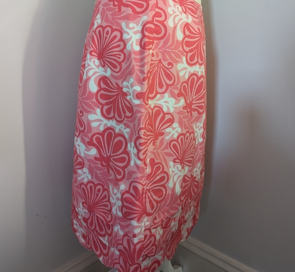 Vintage Lilly Pulitzer Skirt Pink White Me Shell Print Scalloped Hem Size 8 - Picture 6 of 11